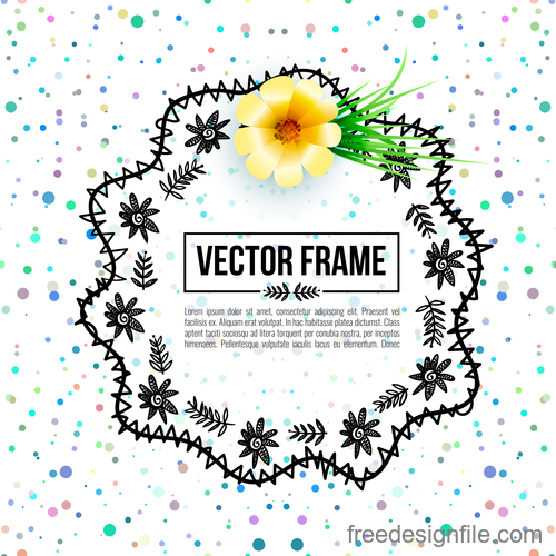 Floral decorative frame design vector material 10