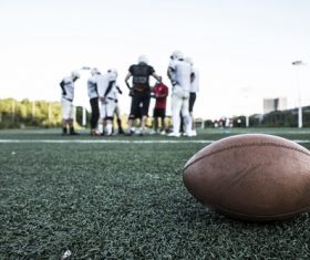 Football on the side of the court Stock Photo 01