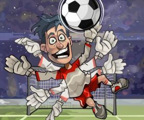 Funny cartoon football players vector