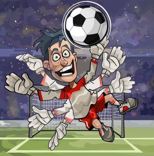 funny soccer player cartoon