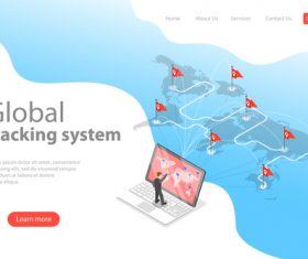 Global tracking system business template vector
