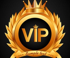 Golden VIP labels luxury design vector 02