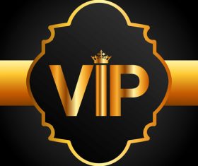 Golden VIP labels luxury design vector 03
