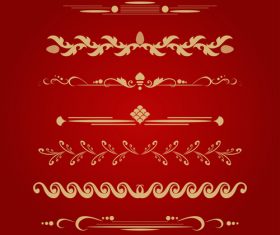 Golden borders decorative vector set 01