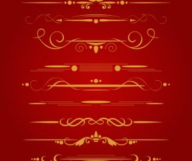 Golden borders decorative vector set 07