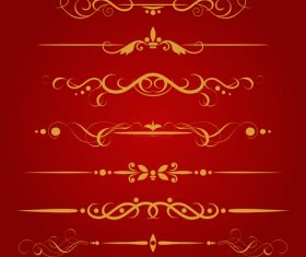 Golden borders decorative vector set 05 free download