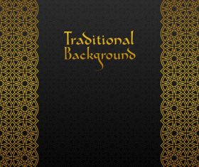 Golden decor pattern trasitional background vector 06