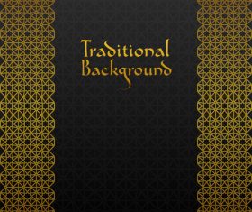 Golden decor pattern trasitional background vector 07