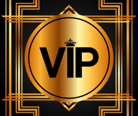 Golden luxury VIP badge vectors set 02