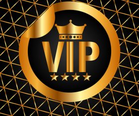 Golden luxury VIP badge vectors set 04