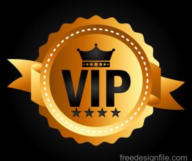 Golden luxury VIP badge vectors set 05