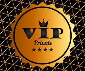 Golden luxury VIP badge vectors set 06
