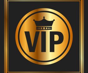 Golden luxury VIP badge vectors set 07