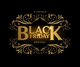 Golden luxury black friday labels vector 01