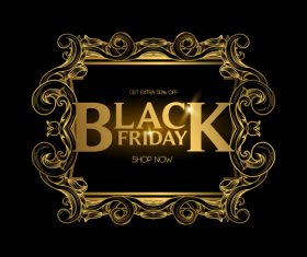 Golden luxury black friday labels vector 02