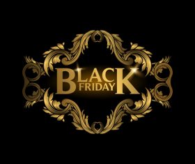 Golden luxury black friday labels vector 03