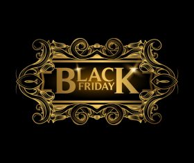 Golden luxury black friday labels vector 04