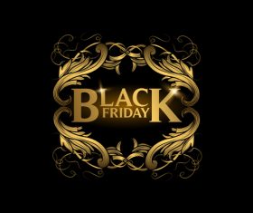 Golden luxury black friday labels vector 05
