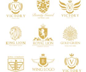 Golden luxury logos design vector