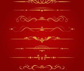 Golden ornament illustration vectors 02