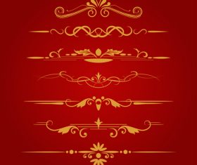 Golden ornament illustration vectors 04