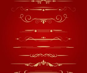Golden ornament illustration vectors 05