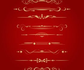 Golden ornament illustration vectors 06