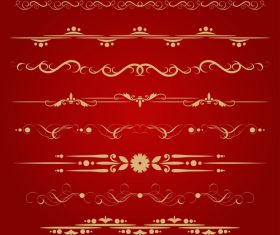 Golden ornament illustration vectors 07