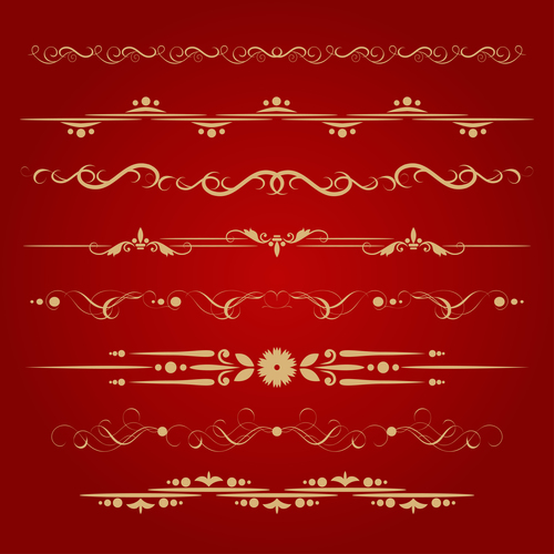 Golden ornament illustration vectors 07