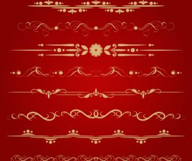 Golden ornament illustration vectors 08