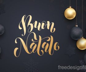 Golden with black christmas balls and xmas black background vector 02