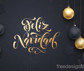 Golden with black christmas balls and xmas black background vector 04