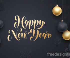 Golden with black christmas balls and xmas black background vector 09