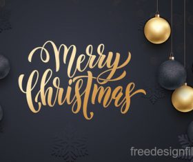 Golden with black christmas balls and xmas black background vector 16