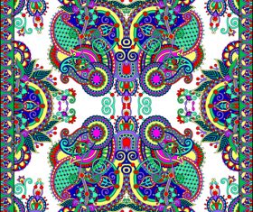 Green ethnic pattern seamless vectors 03