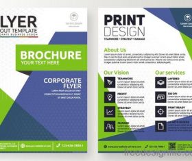 Green flyer template design vectors 01