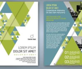 Green flyer template design vectors 02