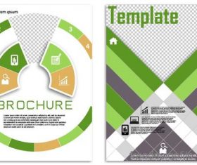 Green flyer template design vectors 03