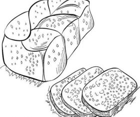 Hand drawn bread retro illustration vector 05