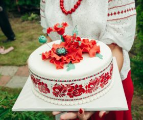 Handmade wedding cake Stock Photo 03