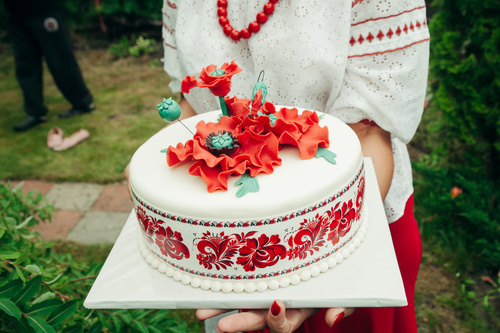 Handmade wedding cake Stock Photo 03