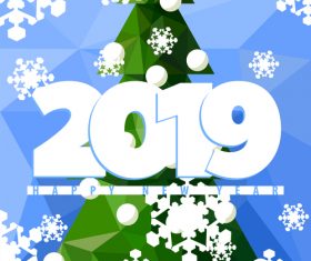 Happy 2019 new year winter background vector