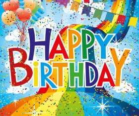 Happy birthday holiday background with confetti vector