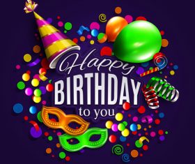 Happy birthday holiday card template vectors 03