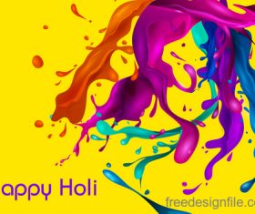 Happy holi festival colorful background vector 02