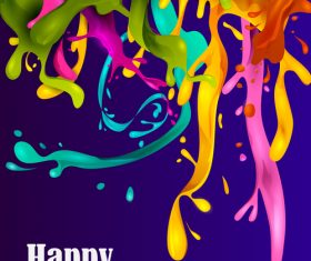 Happy holi festival colorful background vector 03