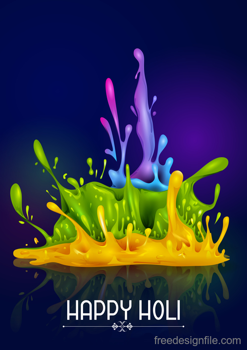 Happy holi festival colorful background vector 04