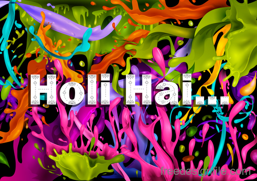 Happy holi festival colorful background vector 06