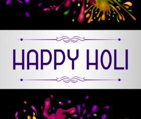 Happy holi festival colorful background vector 07