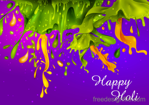 Happy holi festival colorful background vector 09